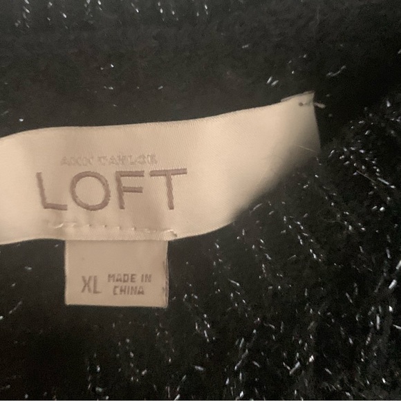 Loft Black Shimmer Sweater Sz XL - Picture 9 of 10
